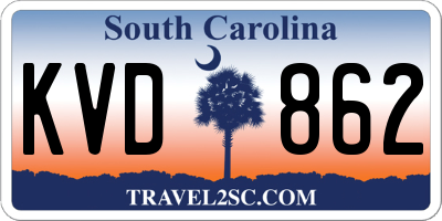 SC license plate KVD862