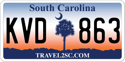 SC license plate KVD863