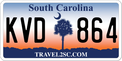 SC license plate KVD864