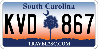 SC license plate KVD867