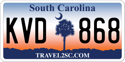 SC license plate KVD868