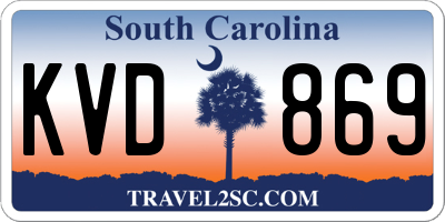 SC license plate KVD869