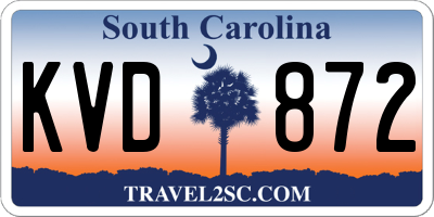 SC license plate KVD872