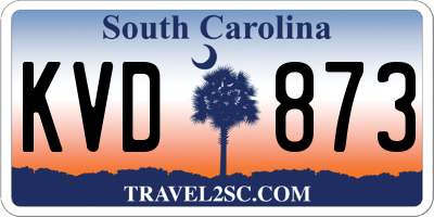 SC license plate KVD873