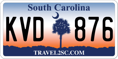 SC license plate KVD876