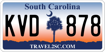 SC license plate KVD878