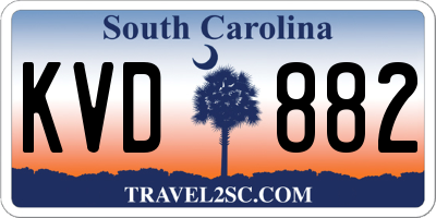 SC license plate KVD882