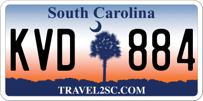 SC license plate KVD884