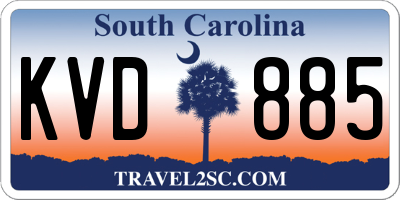 SC license plate KVD885