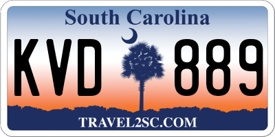 SC license plate KVD889