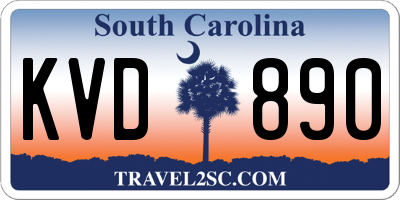 SC license plate KVD890