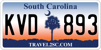 SC license plate KVD893