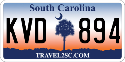 SC license plate KVD894