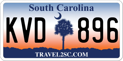 SC license plate KVD896