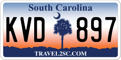 SC license plate KVD897