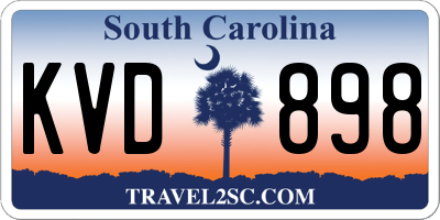 SC license plate KVD898