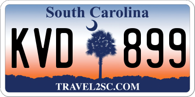 SC license plate KVD899