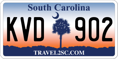 SC license plate KVD902