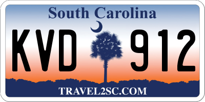 SC license plate KVD912