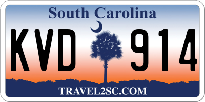 SC license plate KVD914