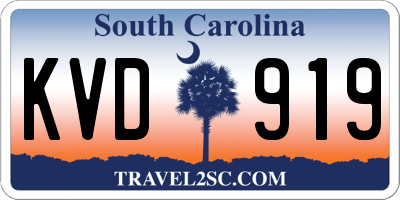 SC license plate KVD919