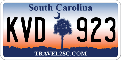 SC license plate KVD923