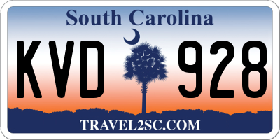 SC license plate KVD928