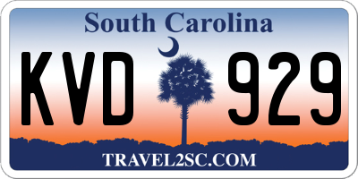 SC license plate KVD929