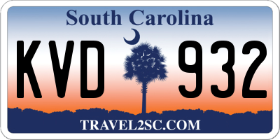 SC license plate KVD932