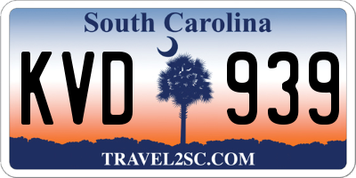 SC license plate KVD939