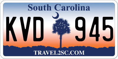 SC license plate KVD945