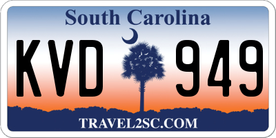 SC license plate KVD949