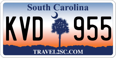 SC license plate KVD955