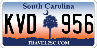SC license plate KVD956