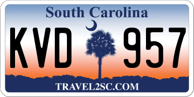 SC license plate KVD957