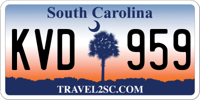 SC license plate KVD959