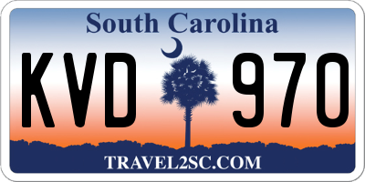 SC license plate KVD970