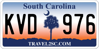 SC license plate KVD976
