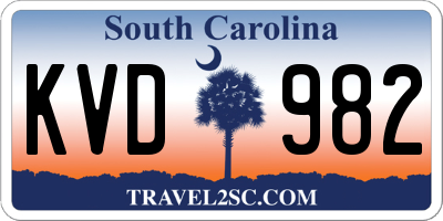 SC license plate KVD982