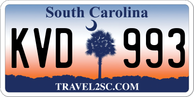 SC license plate KVD993