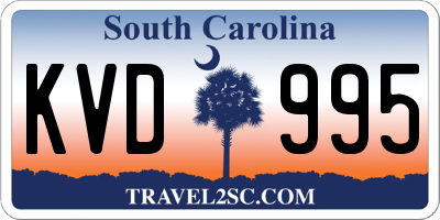 SC license plate KVD995
