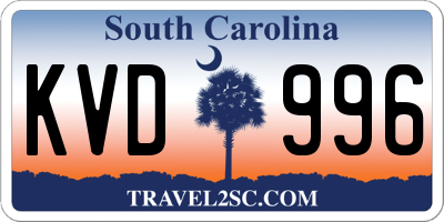 SC license plate KVD996