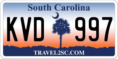 SC license plate KVD997