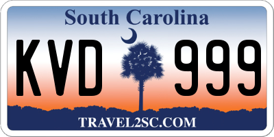 SC license plate KVD999