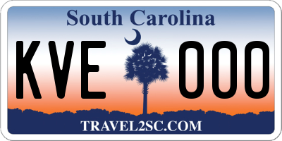 SC license plate KVE000