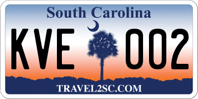SC license plate KVE002