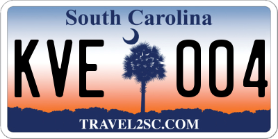 SC license plate KVE004