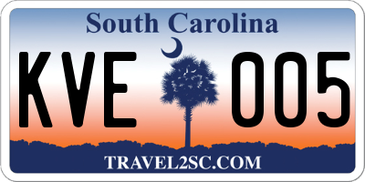 SC license plate KVE005