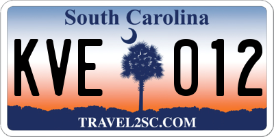 SC license plate KVE012