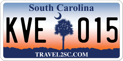 SC license plate KVE015